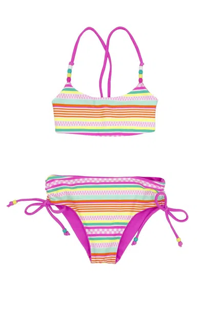 Feather 4 Arrow Kids' Girls Four The Good Vibes Bikini Set In Hot Pink