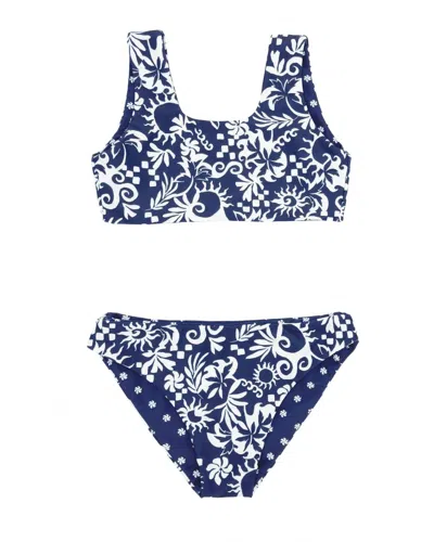 Feather 4 Arrow Kids' Girls' Island Hopper Bikini Set In Twilight In Blue