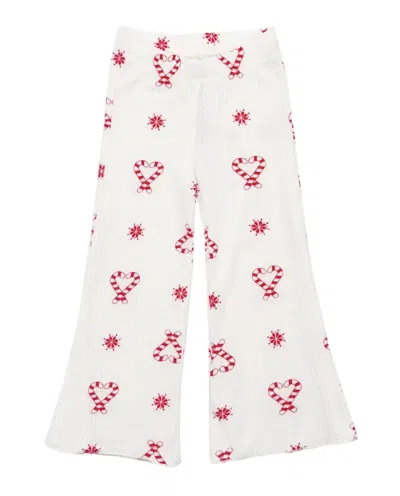 Feather 4 Arrow Kids' Girls Melanie Candy Cane Bell Bottom Pants In Ivory In Multi