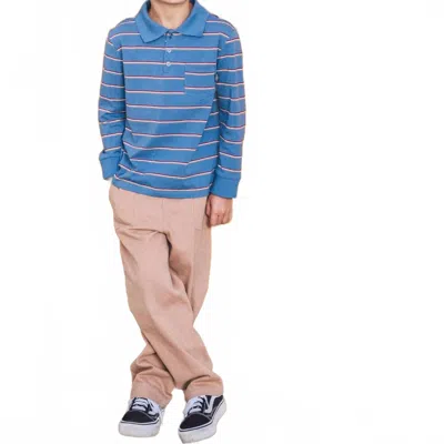 Feather 4 Arrow Kid's Nash Long Sleeve Polo In Slate Blue
