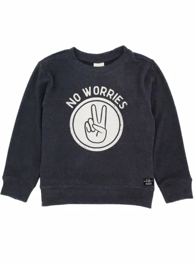 Feather 4 Arrow Kid's No Worries Hacci Pullover In Gray In Black