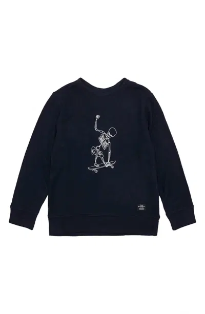 Feather 4 Arrow Kid's Skating Skeleton Hacci Pullover In Black