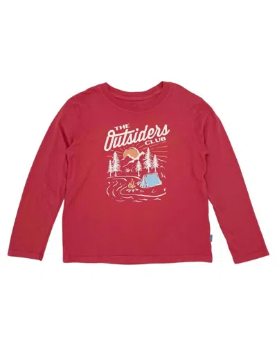Feather 4 Arrow Kid's The Outsiders Club Long Sleeve Tee In Chili Pepper In Red