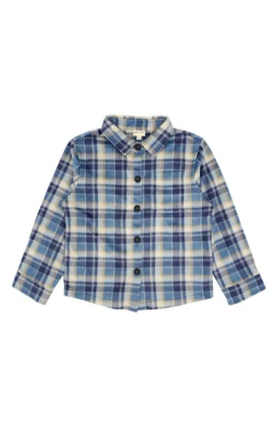 Feather 4 Arrow Kids' Alpine Plaid Fleece Button-up Shirt In Blue