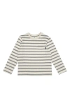 Feather 4 Arrow Kids' Banks Stripe Long Sleeve Pocket T-shirt In White