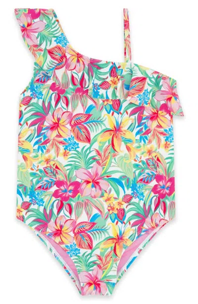 Feather 4 Arrow Kids' Beach Party Ruffle Upf 50+ One-piece Swimsuit In Multi