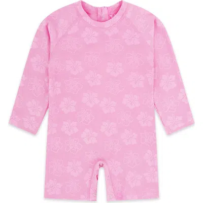 Feather 4 Arrow Babies'  Kids' Cali Long Sleeve Upf 50+ One-piece Rashguard Swimsuit In Pink