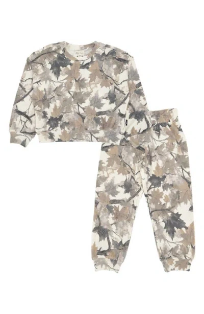 Feather 4 Arrow Kids' Camo Hacci Sweatshirt & Joggers Set In Brown