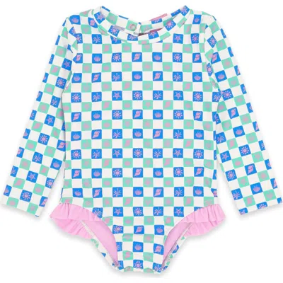 Feather 4 Arrow Babies'  Kids' Coastal Cutie Long Sleeve Upf 50+ One-piece Rashguard Swimsuit In Multi