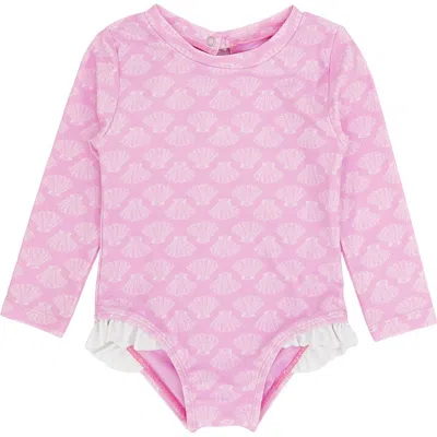 Feather 4 Arrow Babies'  Kids' Coastal Cutie Long Sleeve Upf 50+ One-piece Rashguard Swimsuit In Multi