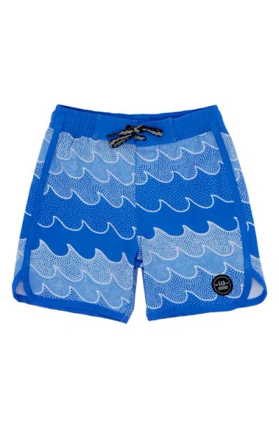 Feather 4 Arrow Kids' Cosmic Waves Board Shorts In Marina Blue