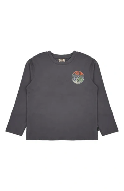 Feather 4 Arrow Kids' Fish Long Sleeve Cotton Graphic T-shirt In Gray