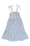 Feather 4 Arrow Kids' Harper Stripe Shoulder Tie Dress In Blue