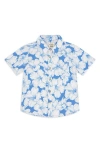 Feather 4 Arrow Kids' Hibiscus Short Sleeve Button-up Shirt In Blue