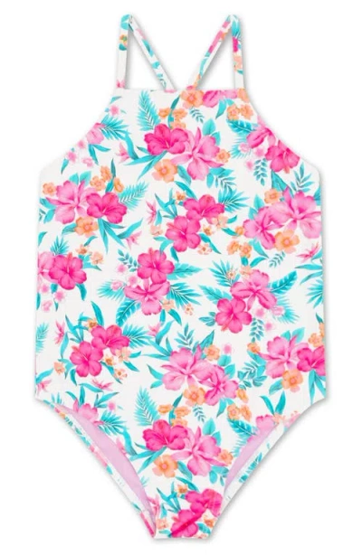 Feather 4 Arrow Kids' High Tide Upf 50+ One-piece Swimsuit In Multi