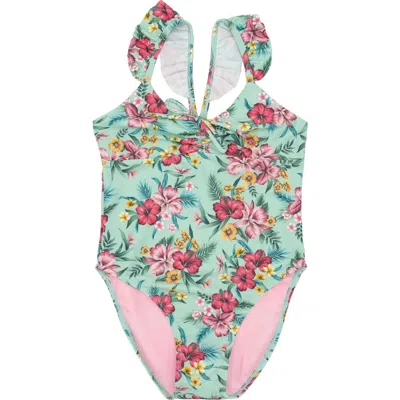 Feather 4 Arrow Kids' In A Cinch One-piece Swimsuit In Beach Glass