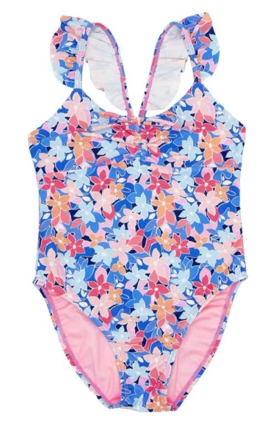 Feather 4 Arrow Kids' In A Cinch One-piece Swimsuit In Blue Multi