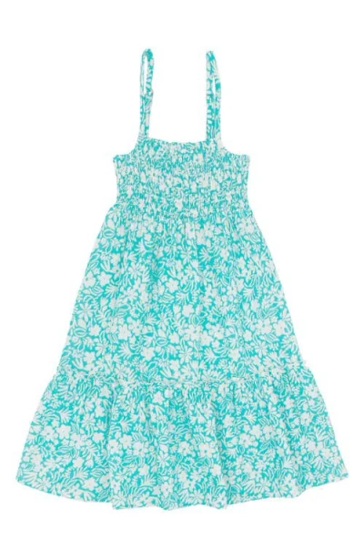 Feather 4 Arrow Kids' Marina Cotton Gauze Cover-up Maxi Dress In Pool Blue