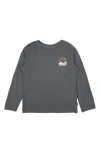 Feather 4 Arrow Kids' Outside Long Sleeve Graphic T-shirt In Gray