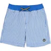 Feather 4 Arrow Kids' Pinstripe Volley Trunks In Blue