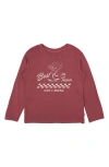 Feather 4 Arrow Kids' Pizza Long Sleeve Graphic T-shirt In Burgundy
