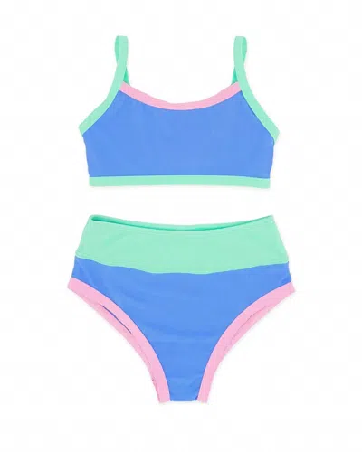 Feather 4 Arrow Kids' Retro Ringer Bikini In Blue Jay