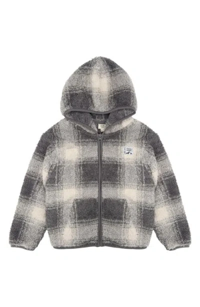 Feather 4 Arrow Kids' Rocky Plaid Fleece Hoodie In Gray