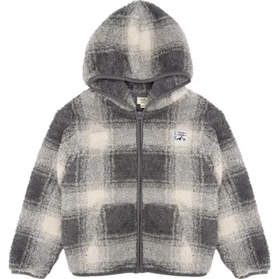 Feather 4 Arrow Kids' Rocky Plaid Fleece Hoodie In Gray