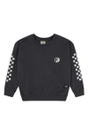 Feather 4 Arrow Kids' Ryder Checkerboard Graphic Sweatshirt In Black