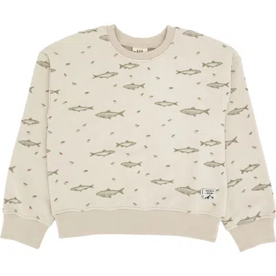 Feather 4 Arrow Kids' Ryder Fishing Cotton Blend Sweatshirt In Neutral