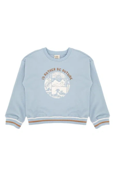 Feather 4 Arrow Kids' Ryder Outside Cotton Blend Graphic Sweatshirt In Blue