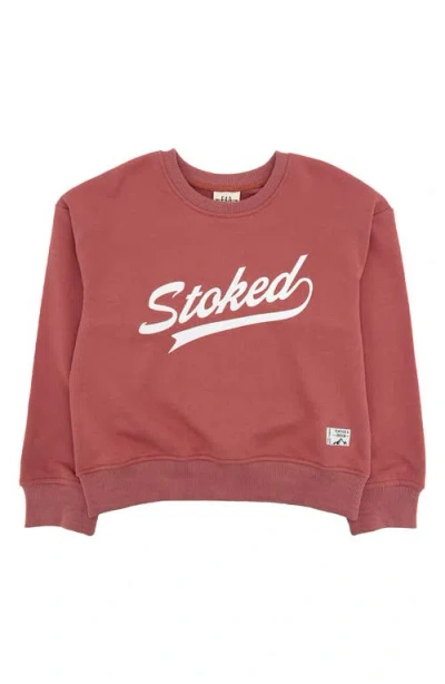 Feather 4 Arrow Kids' Ryder Stoked Cotton Blend Graphic Sweatshirt In Canyon Red
