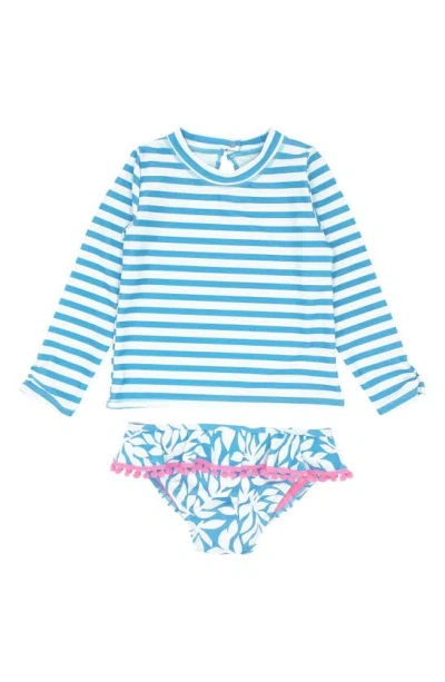 Feather 4 Arrow Kids' Sandy Toes Ruffle Two-piece Swimsuit In Blue Grotto