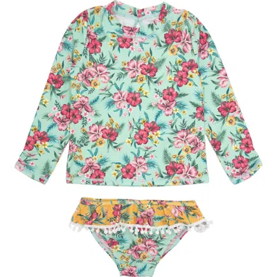Feather 4 Arrow Kids' Sandy Toes Two-piece Rashguard Swimsuit In Beach Glass