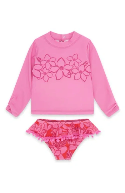 Feather 4 Arrow Babies'  Kids' Sandy Toes Two-piece Rashguard Swimsuit In Pink