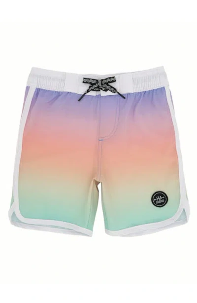 Feather 4 Arrow Kids' Scallop Board Shorts In Multi