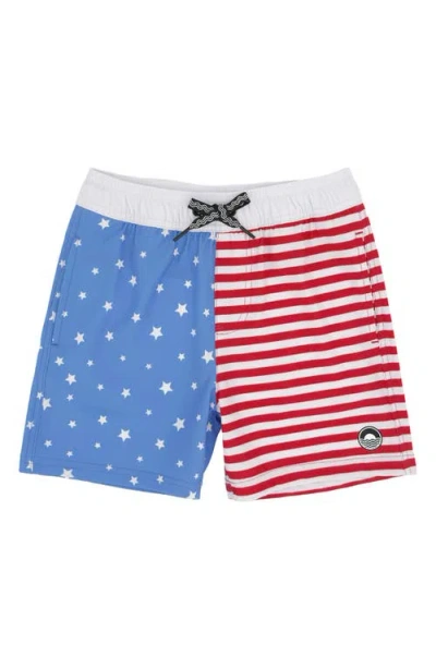 Feather 4 Arrow Babies'  Kids' Scallop Print Volley Swim Trunks In Multi
