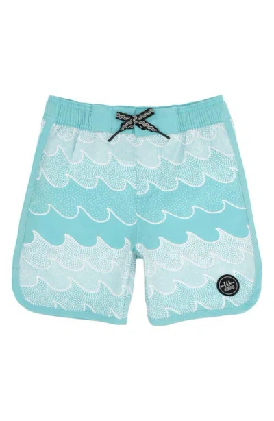 Feather 4 Arrow Babies'  Kids' Scallop Upf 50+ Board Shorts In Blue