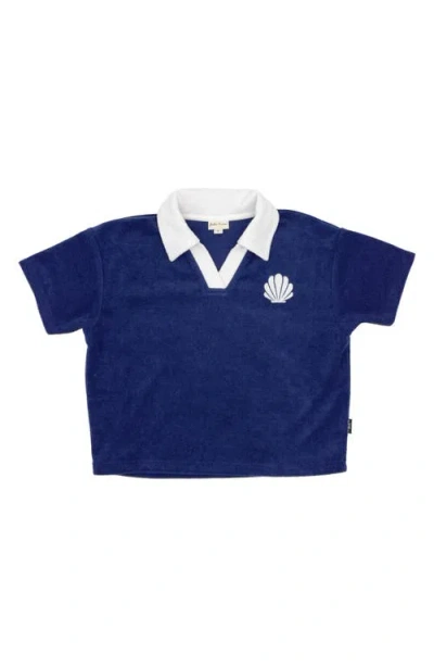 Feather 4 Arrow Kids' Shell Yeah Embroidered Terry Cloth Polo In Purple