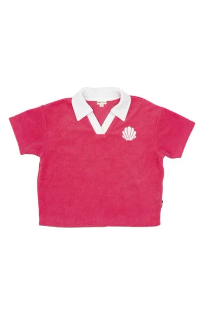 Feather 4 Arrow Kids' Shell Yeah Resort Terry Polo In Hot Coral