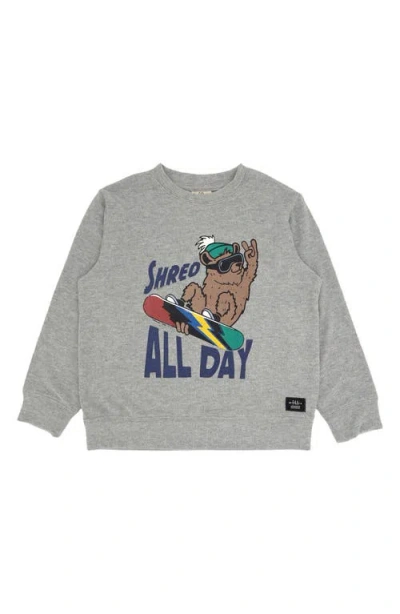 Feather 4 Arrow Kids' Shred Hacci Knit Pullover In Gray