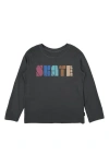 Feather 4 Arrow Kids' Skate Long Sleeve Graphic T-shirt In Black