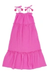 Feather 4 Arrow Kids' Solstice Cotton Gauze Sundress In Hot Pink