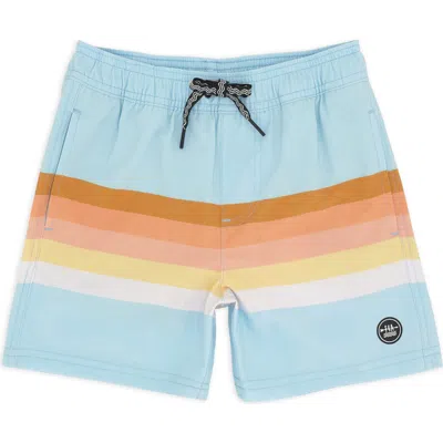 Feather 4 Arrow Kids' Stripe Volley Swim Trunks In Blue