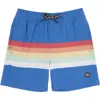 Feather 4 Arrow Kids' Stripe Volley Trunks In Blue