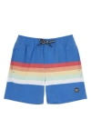 Feather 4 Arrow Kids' Stripe Volley Trunks In Multi