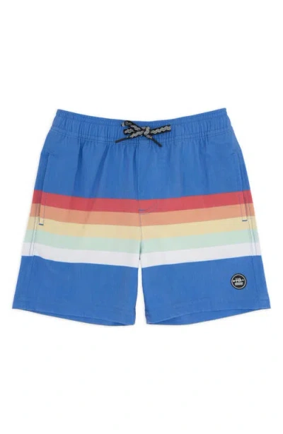 Feather 4 Arrow Kids' Stripe Volley Trunks In Multi