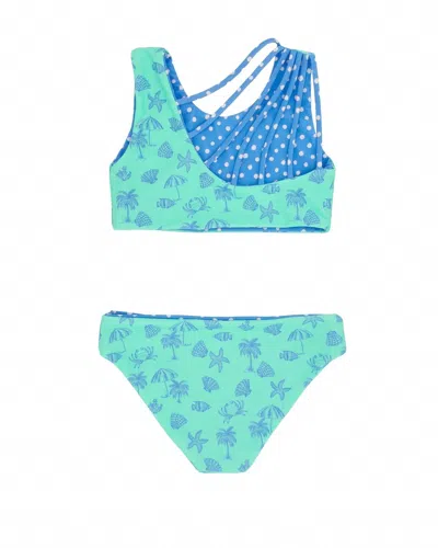 Feather 4 Arrow Kids' Summer Sun Reversible Bikini In Blue