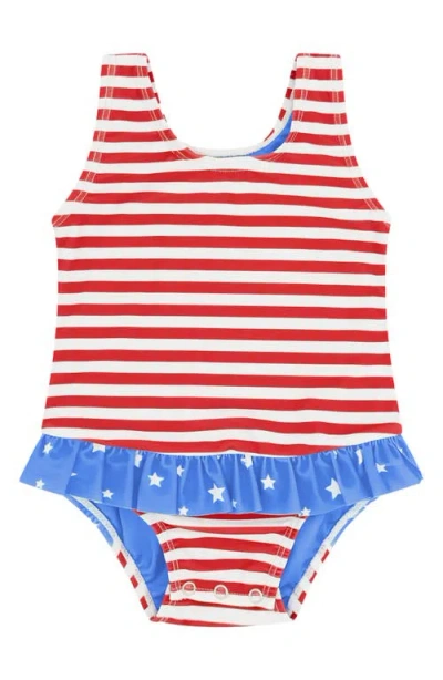 Feather 4 Arrow Babies'  Kids' Sun Babe Ruffle One-piece Swimsuit In Red