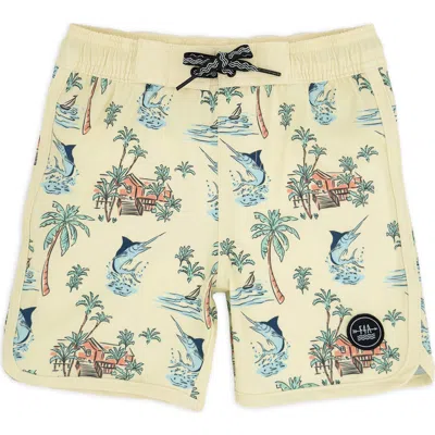 Feather 4 Arrow Babies'  Kids' Sun Glow Scallop Board Shorts In Neutral